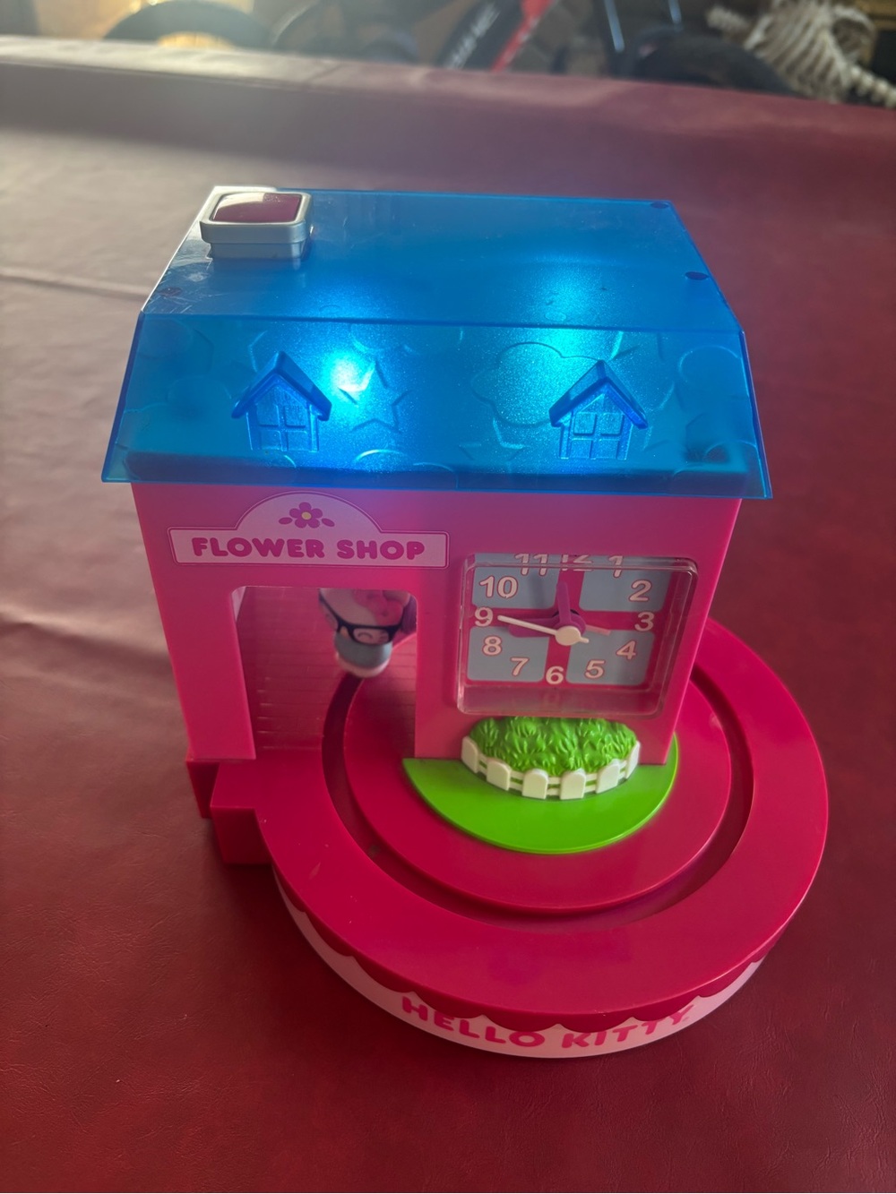 Hello Kitty Bright Pink Flower Shop with Blue Roof